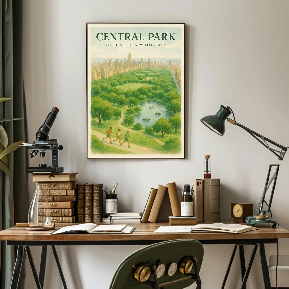 Central Park Harmony Cityscape Poster Vintage Wall Art