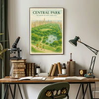 Central Park Harmony Cityscape Poster Vintage Wall Art