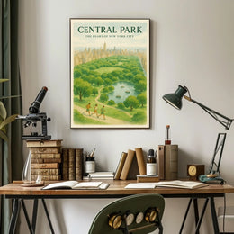 Central Park Harmony Cityscape Poster Vintage Wall Art