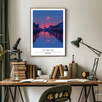 Dublin City Skyline at Sunset Urban or Cityscape Poster