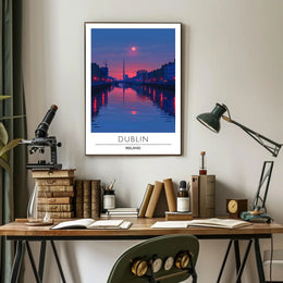 Dublin City Skyline at Sunset Urban or Cityscape Poster