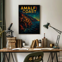 Amalfi Coast Poster Wall Art Coastal Scenery Print Deluxe