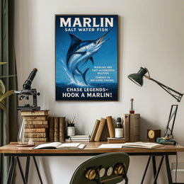 Marlin Saltwater Adventure Poster PosterGoat