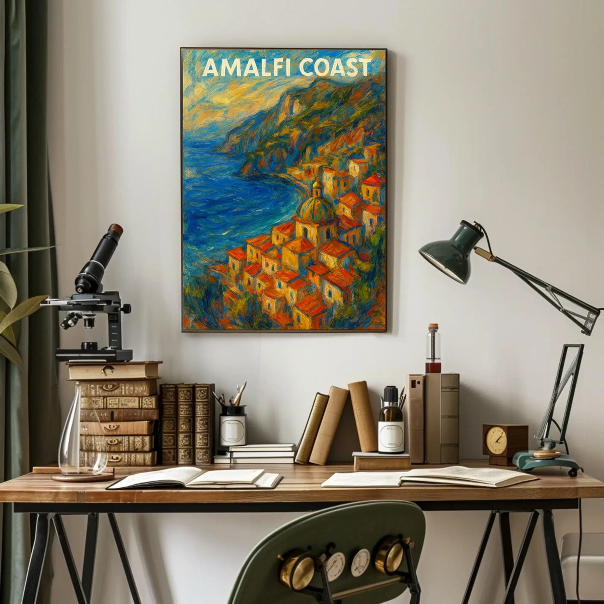 Amalfi Coast Poster Art Print for Coastal Home Decor