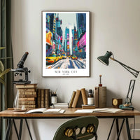 Vibrant New York City Times Square Urban or Cityscape Poster PosterGoat