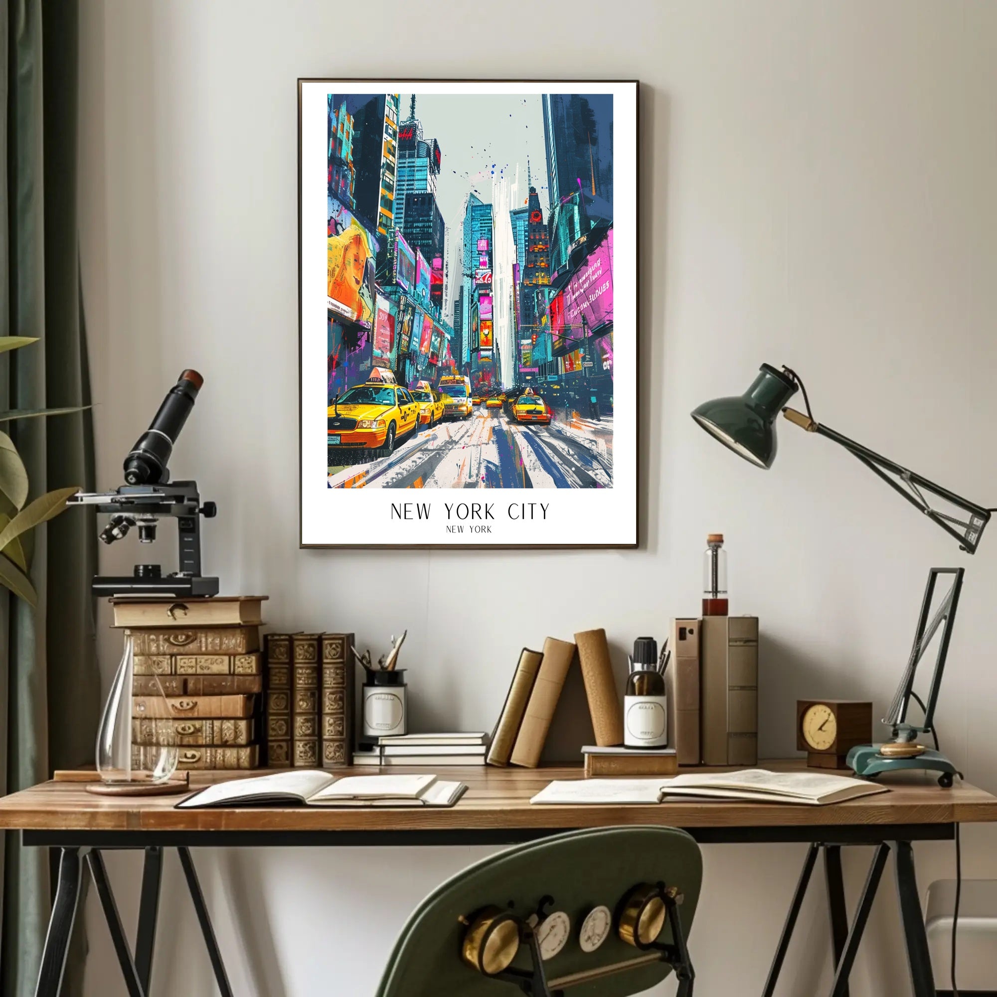 Vibrant New York City Times Square Urban or Cityscape Poster PosterGoat