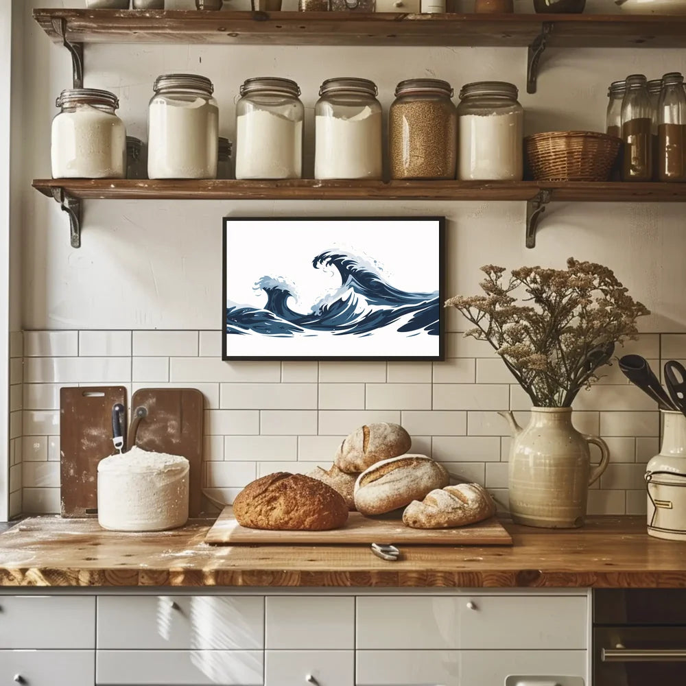 Ocean Waves Art Poster: Modern Meets Vintage