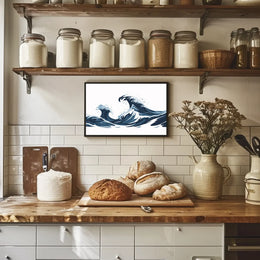 Ocean Waves Art Poster: Modern Meets Vintage