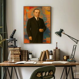 Calvin Coolidge Portrait Abstract Artistic Pop Culture Poster
