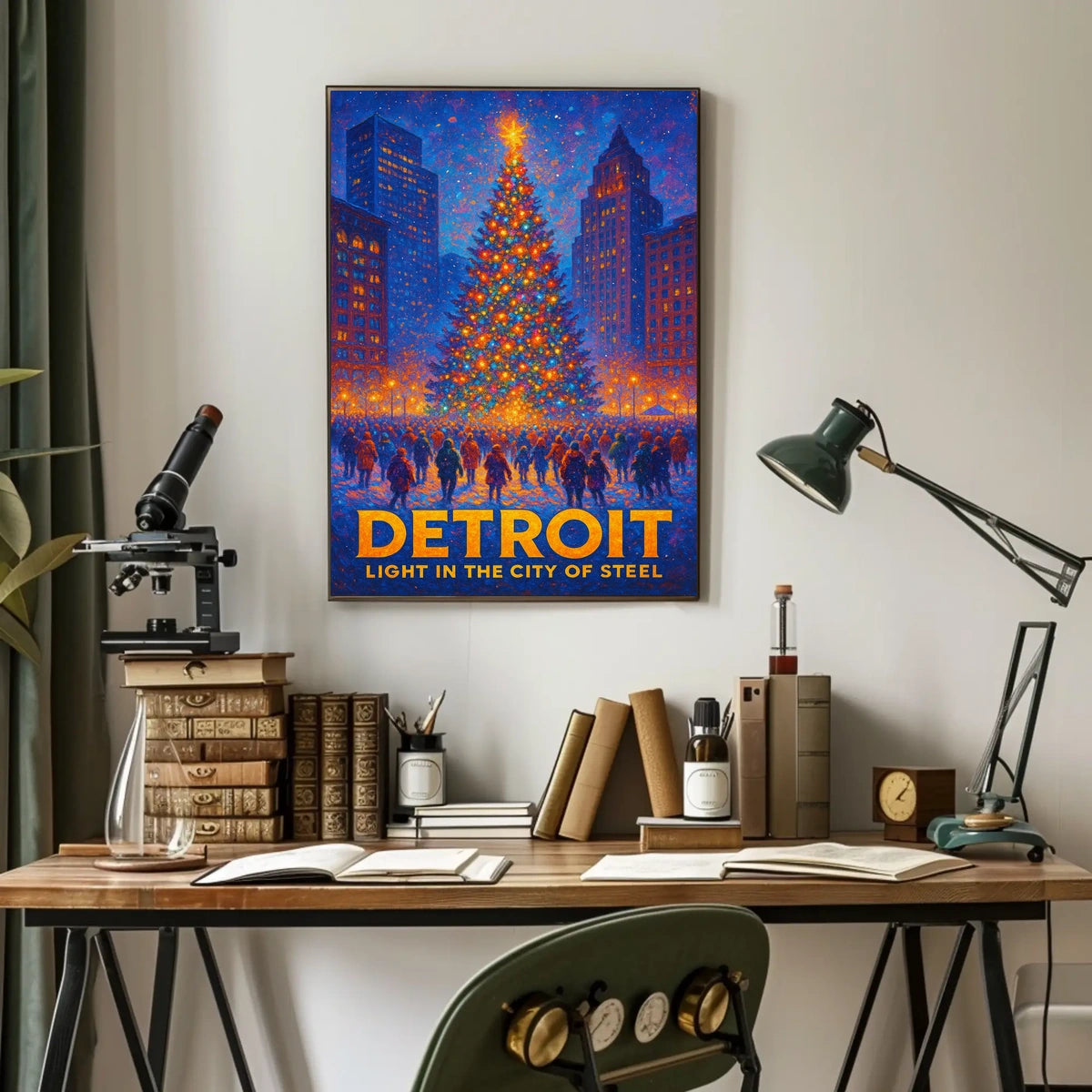 Detroit Light In The City Of Steel Poster