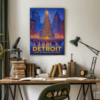Detroit Light In The City Of Steel Poster