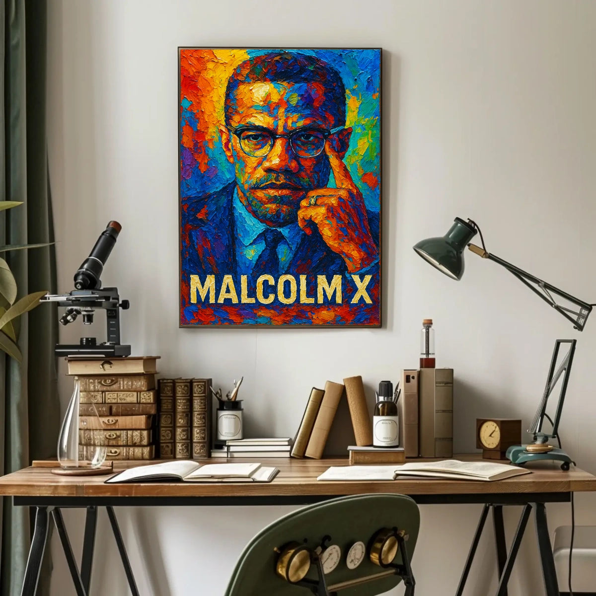 Malcolm X Visionary Leader Poster
