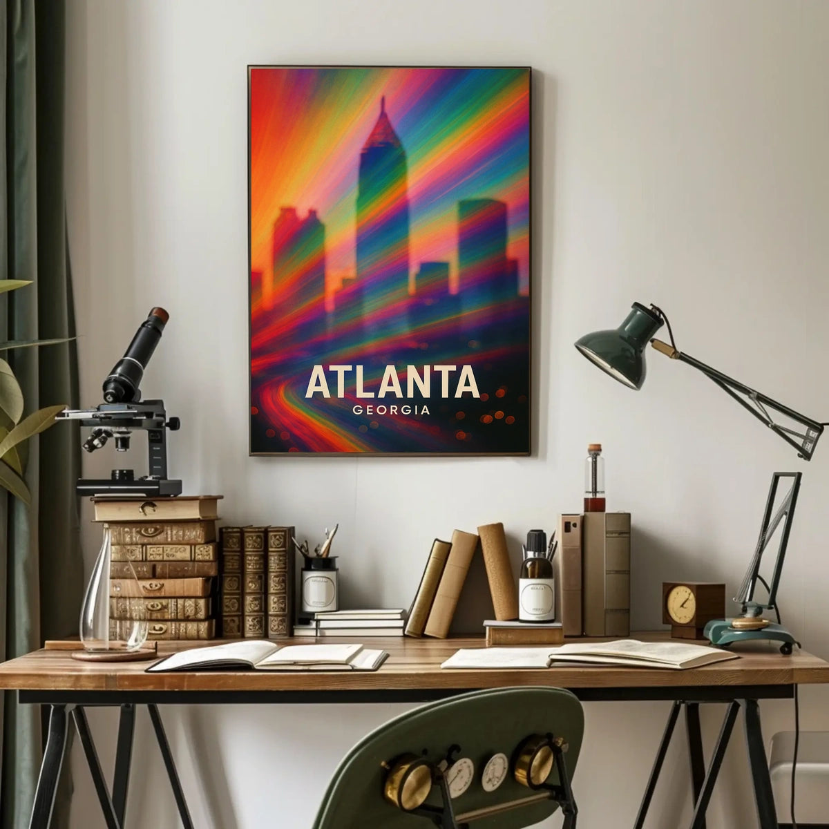 Atlanta Skyline Vibrant Pop Art Poster