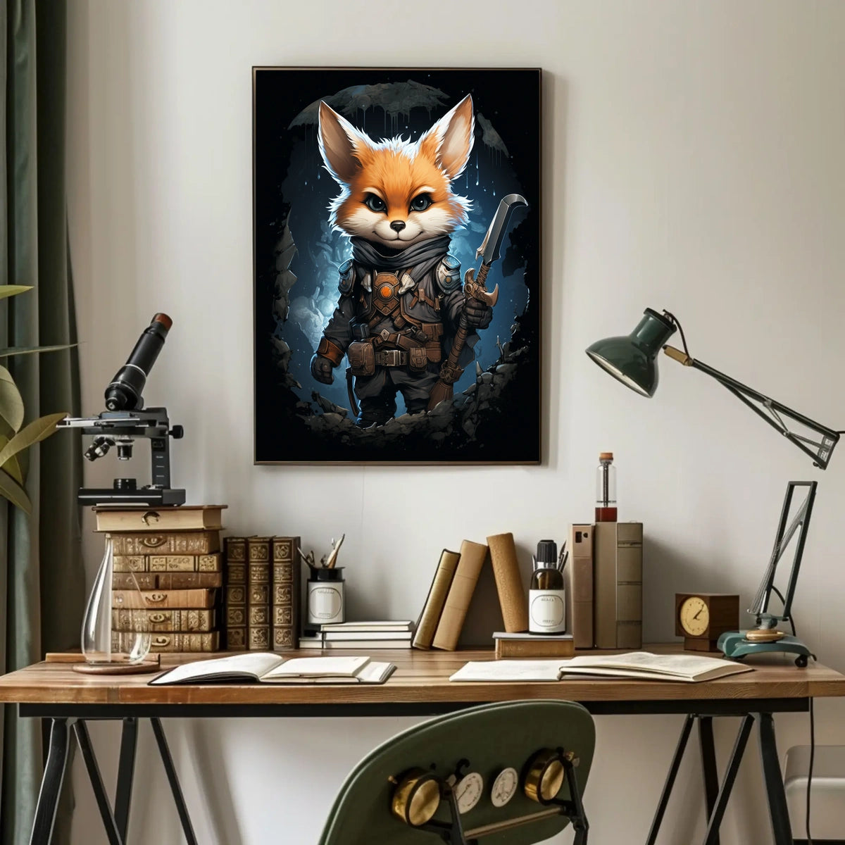 Adventurous Fox Warrior Poster