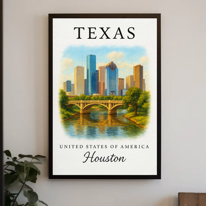 Texas, Houston Signature Series Vintage Travel Poster