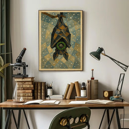 Geometric Bat Art Poster