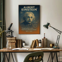 Albert Einstein Vintage Science Poster with Inspirational Quote