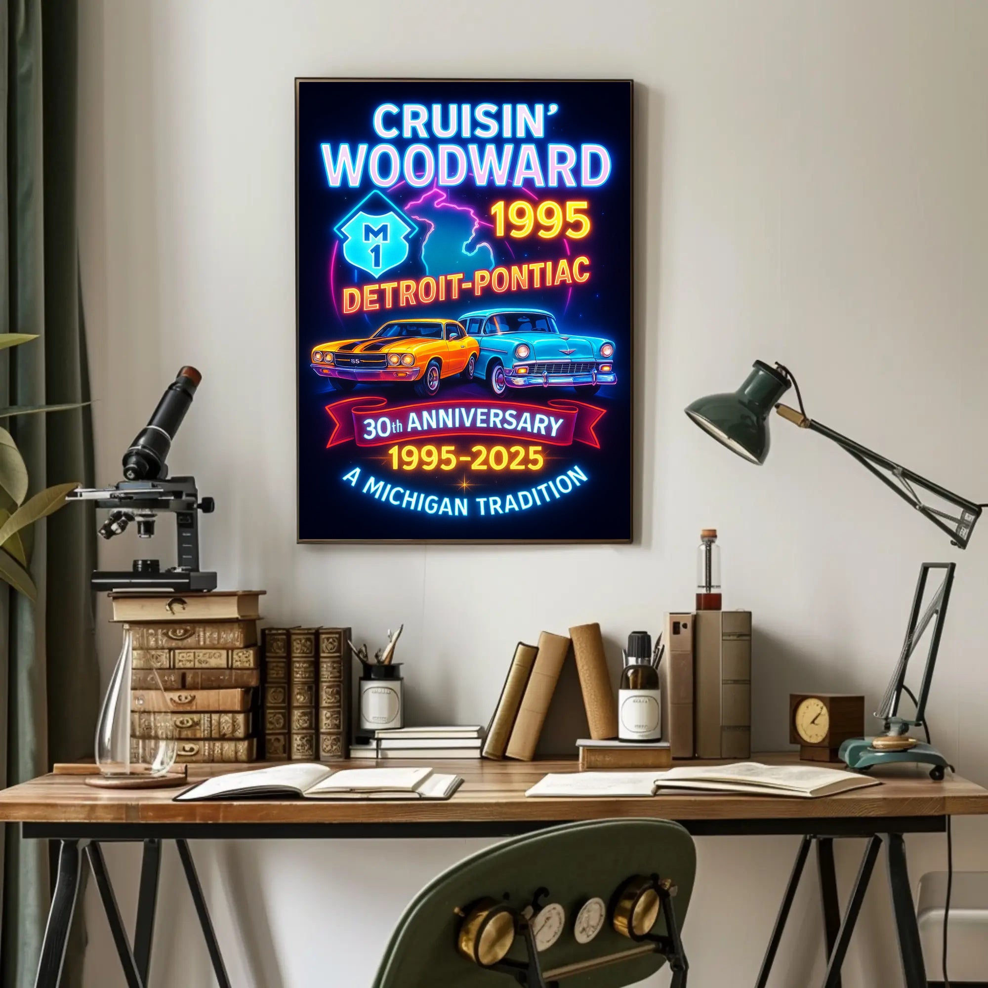Cruisin Woodward Classic Car Poster