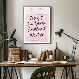 Playful Country & Western Receipt Music or Concert Poster PosterGoat