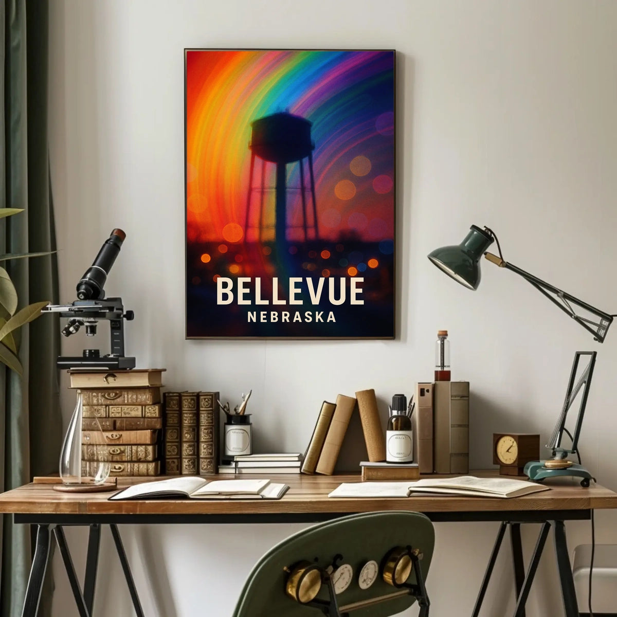 Bellevue Nebraska Scenic Minimalist Realism Poster