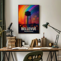 Bellevue Nebraska Scenic Minimalist Realism Poster