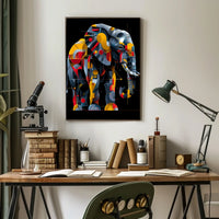 Geometric Elephant Art Poster