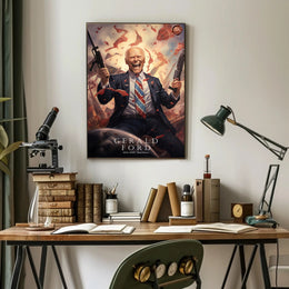 Gerlald Ford Funny Presidential Cartoon Poster