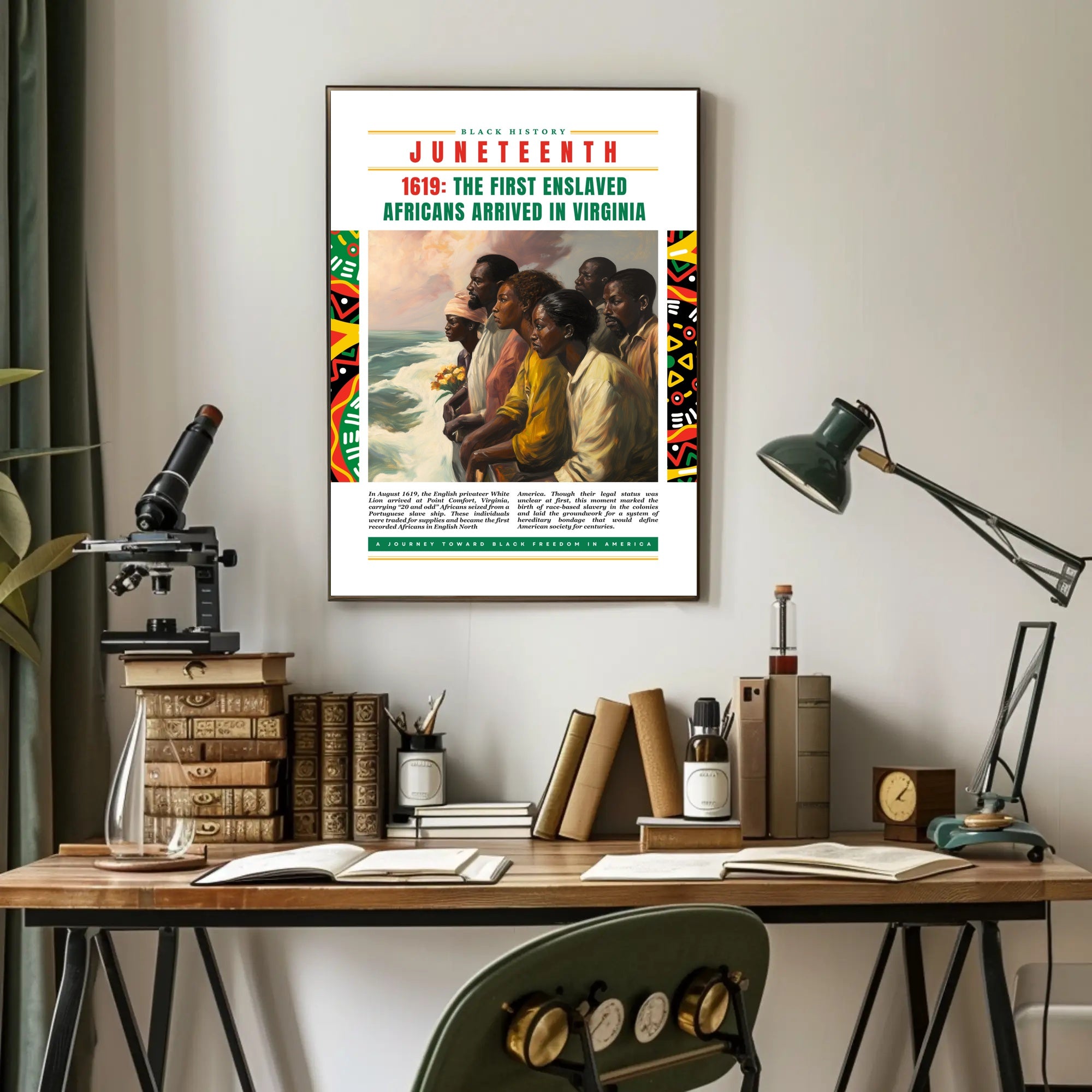 Black History Arrival Commemorative Art Print - Heritage Poster