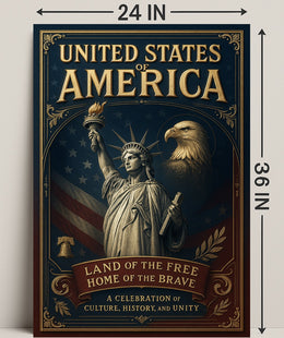 Land of the Free, Home of the Brave Poster PosterGoat