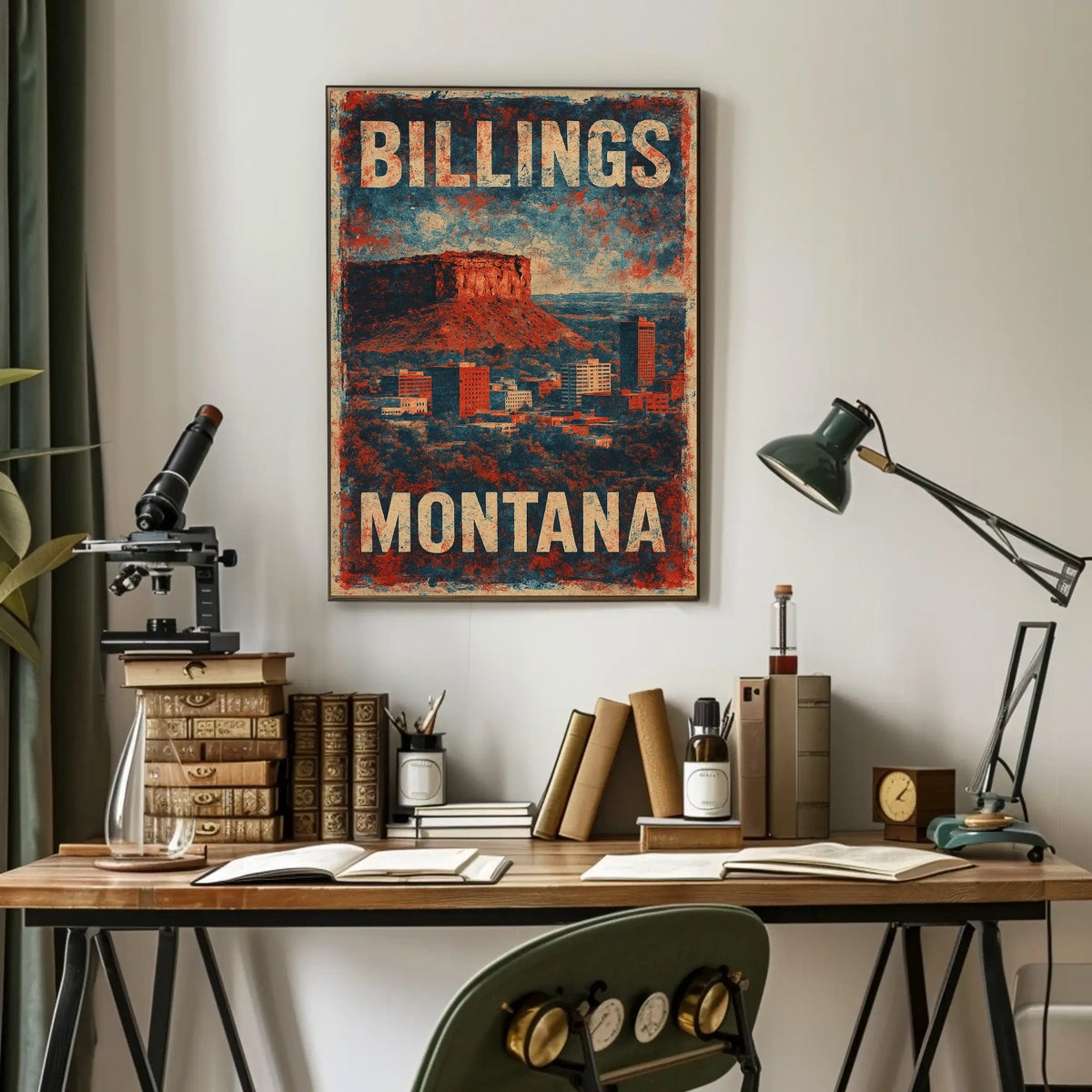 Billings Montana Cityscape Travel Photography Poster