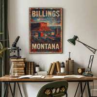 Billings Montana Cityscape Travel Photography Poster