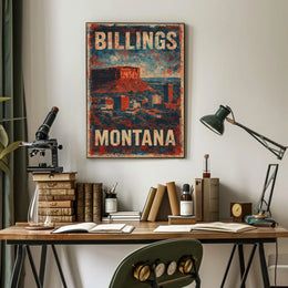 Billings Montana Cityscape Travel Photography Poster