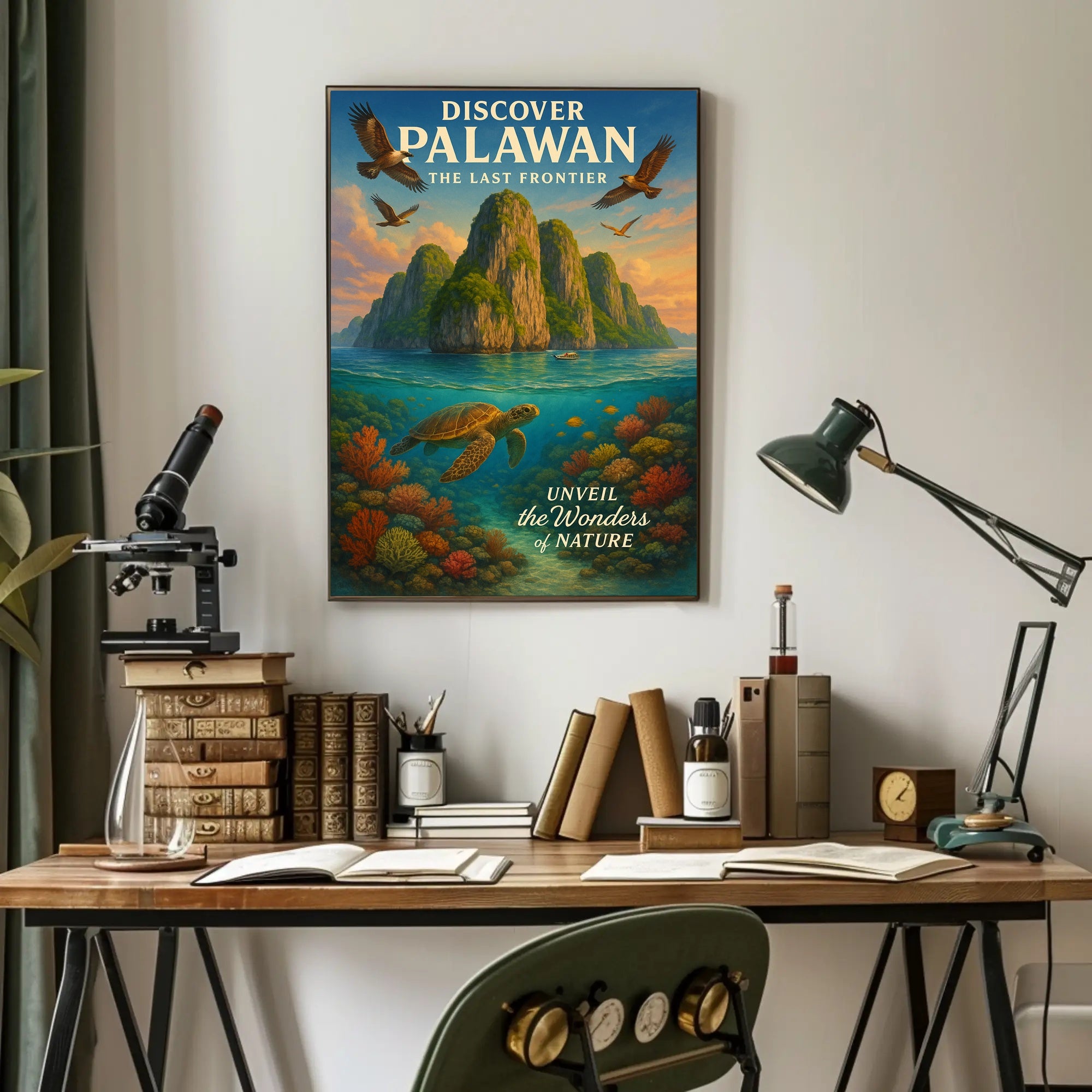 Palawan Travel Poster Vintage Island Wall Art