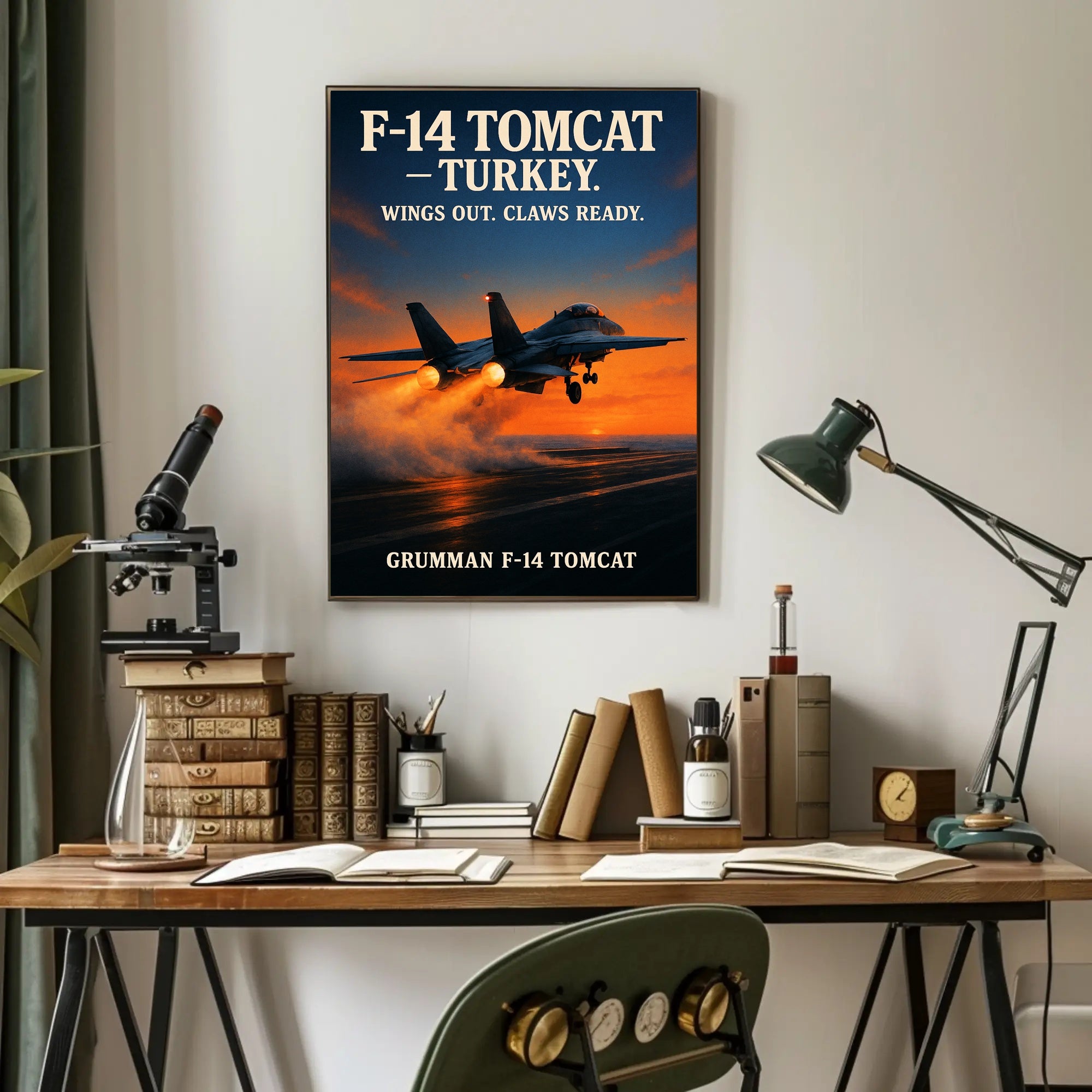 Grumman F-14 Tomcat Wings Out, Claws Ready Poster PosterGoat