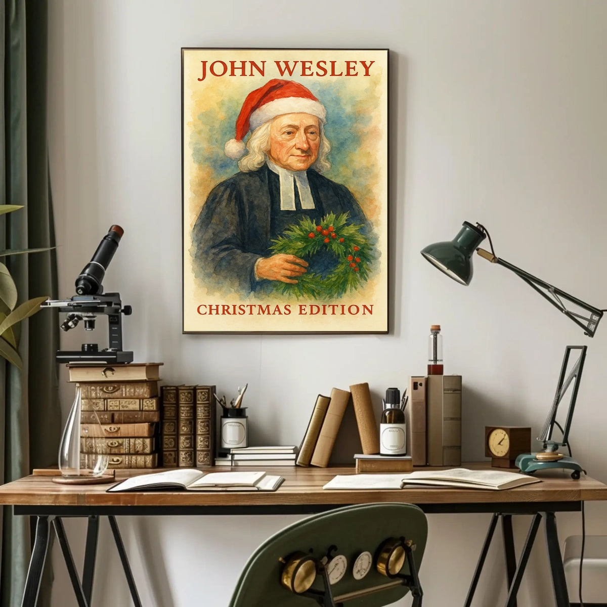 Stylized Christmas Historical Figure Portrait - Artistic Poster