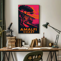 Amalfi Coast Poster Wall Art for Coastal Home Decor