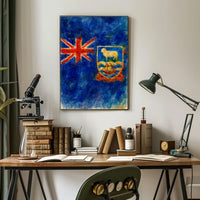 Falkland Islands Flag Watercolor Art Poster
