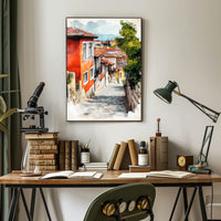 Bulgaria Plovdiv Old Town Colorful Streets Poster