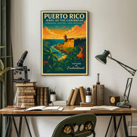 Puerto Rico Jewel of the Caribbean Travel Poster