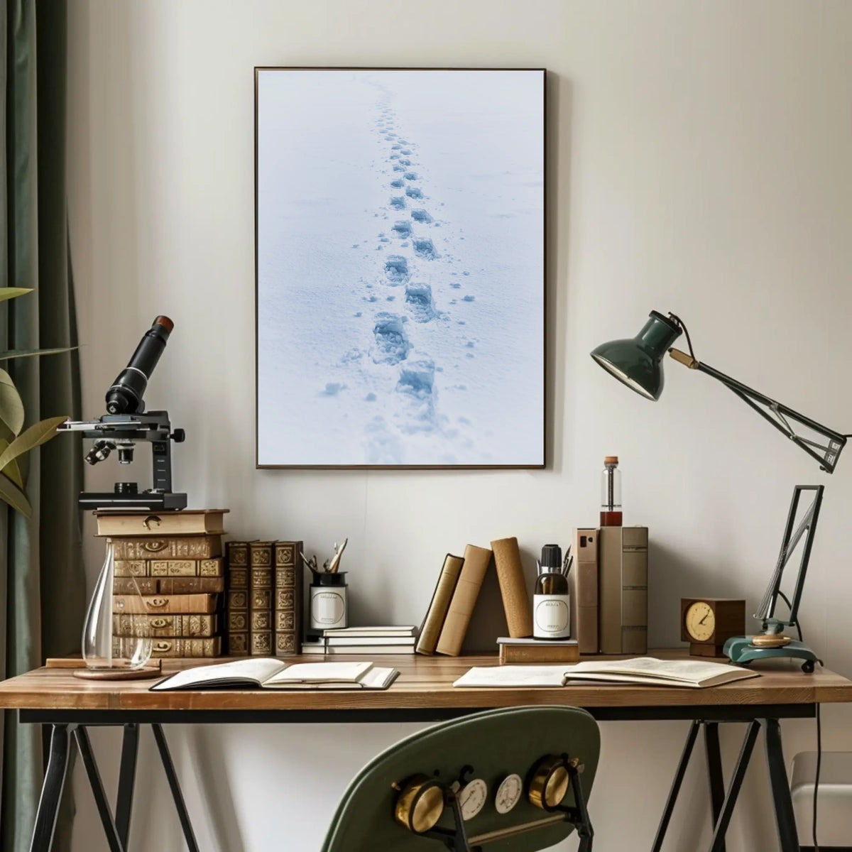 Winter Wilderness Footprints Landscape Poster - Abstract or Artistic Poster
