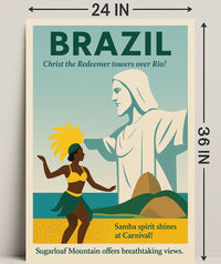 Discover Brazil Vintage Travel Poster Wall Art PosterGoat