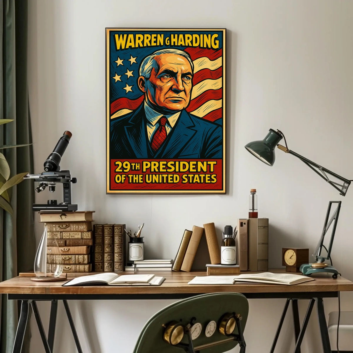Warren G Harding 29th President Poster History Wall Art