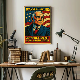 Warren G Harding 29th President Poster History Wall Art