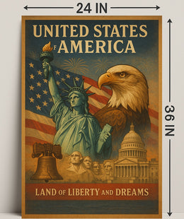 Land of Liberty and Dreams Poster PosterGoat