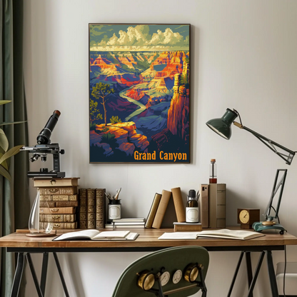 Grand Canyon River Valley View Travel Poster
