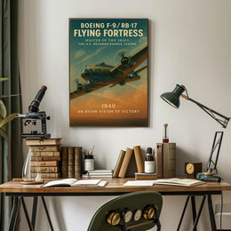 Boeing F-9 Flying Fortress Vintage Aviation Poster