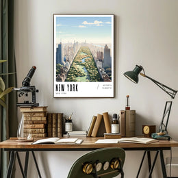 New York Central Park Cityscape Poster Modern Wall Art