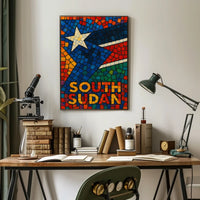 South Sudan Mosaic Art Poster