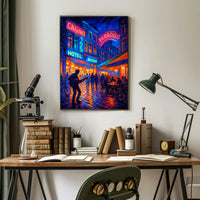 Neon Nightlife Vibes Poster PosterGoat