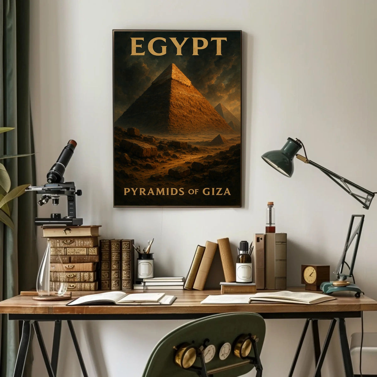 Giza Pyramids Vintage Travel Poster